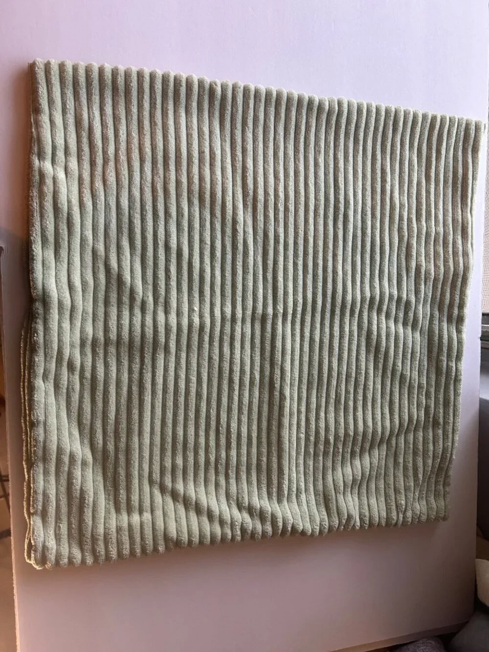 Set of 4 Green Ribbed Plush Throw Pillow Covers Ombre Shades ~17.5